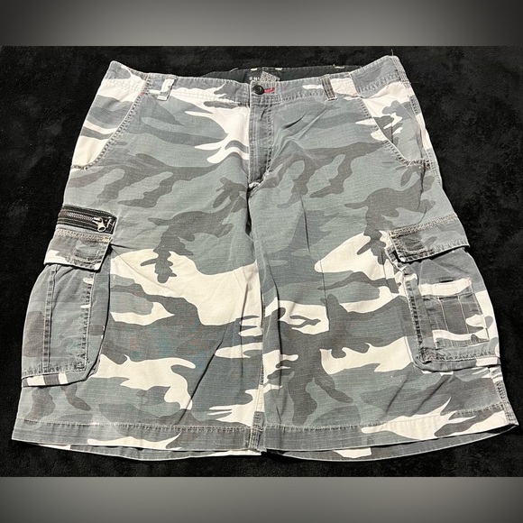 No Boundaries Other - Vtg 90s No Boundaries Grey Camouflage Cargo Baggie Bermuda Men’s Shorts size 38